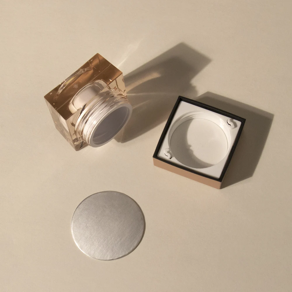 3g 5g 10g 15ml Square custom uv cap plastic jars for the painting gel polish dip powder and cosmetic cream jar with white lid