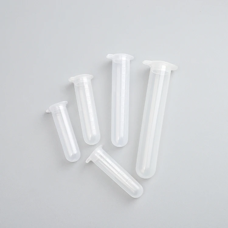 Hinged Lid Round Bottom 7ml Centrifuge Tube with Clear Graduation for Laboratory Supply