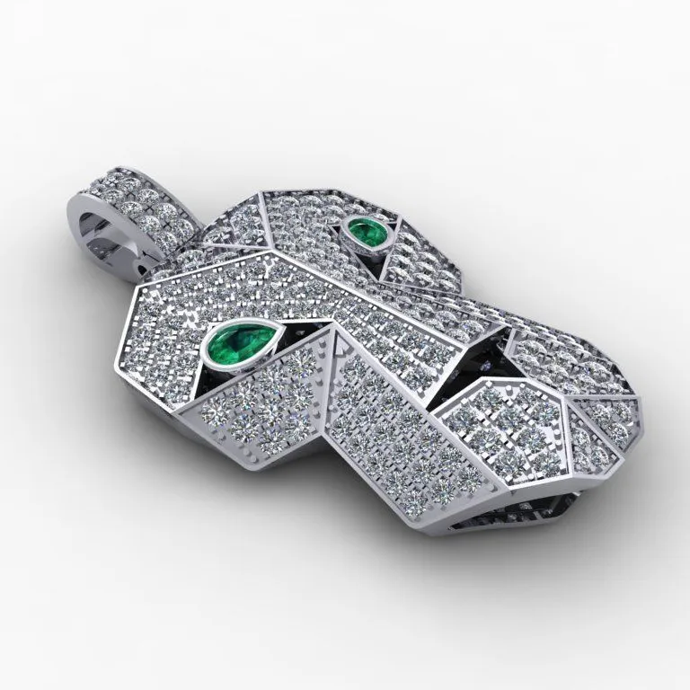 High Quality Zircon Copper Custom 14k Gold Pendant Panther Necklace Pendant Leopard Hiphop Jewelry Pendant