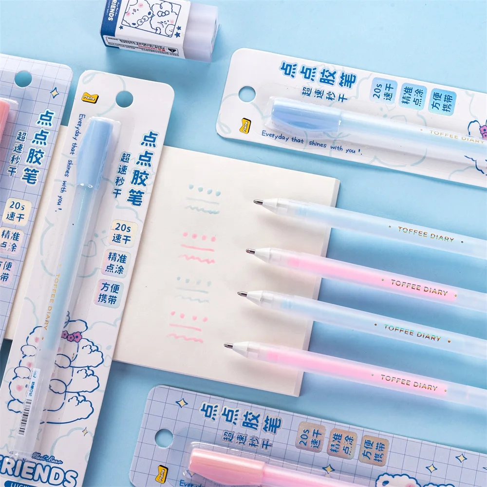 Maihe stationery colored themed Kawaii Glue Pens,Glue pen blister pack , DIY glue pen for kids crafts
