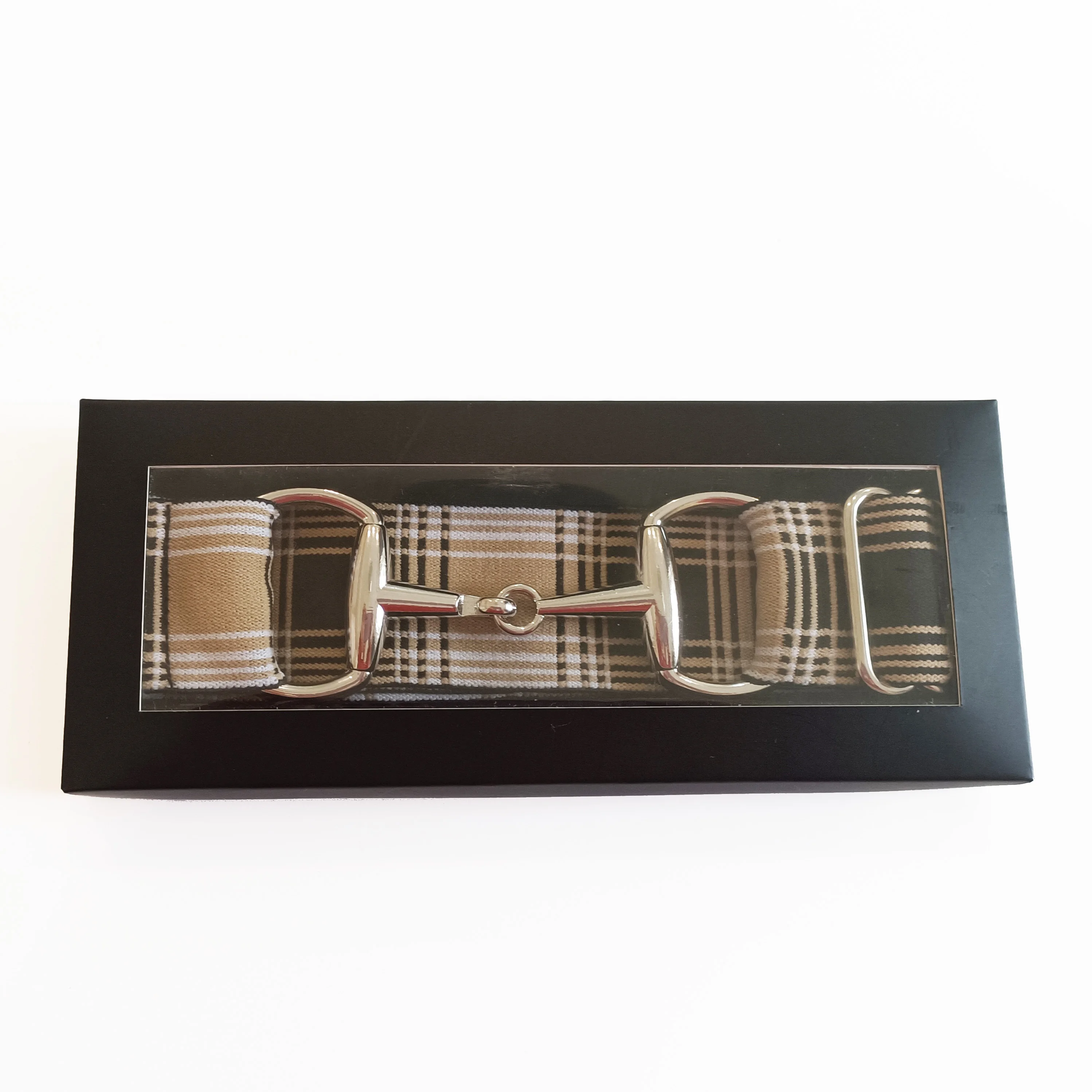 FREE ENGRAVE LOGO READY TO SHIP Window Box Packing 1.5 inch 4 cm Horse Snaffle Belt with Snaffle Bit Buckle Belt