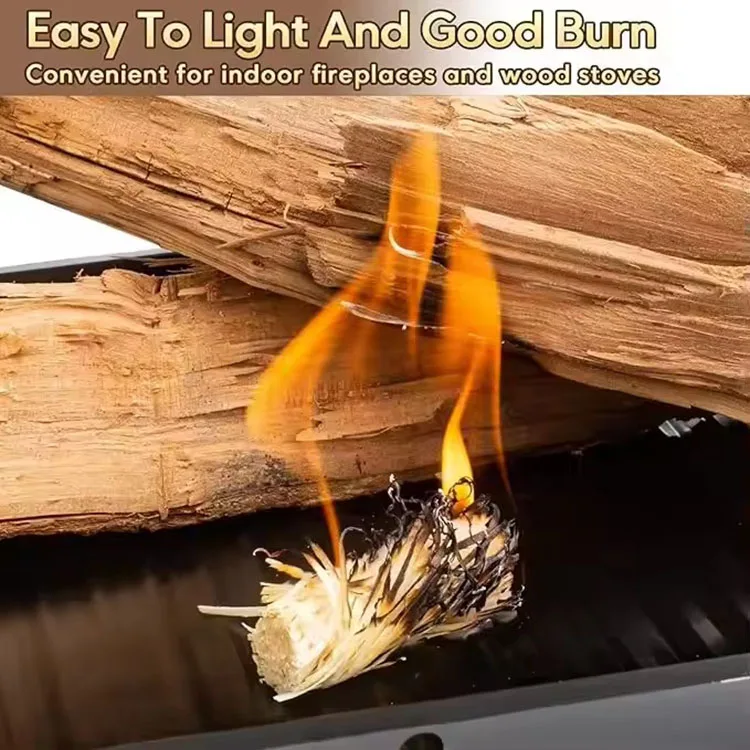 20Pcs/Bag Natural Fireplace Wood Firelighters Wood Wool Fire Starter Set Camping BBQ Grill Igniter Wooden Lighter