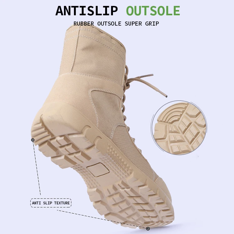 OBSHORSE Spring Summer High Top Tactical Boots Shoes Outdoor Hiking Tactical Shoes