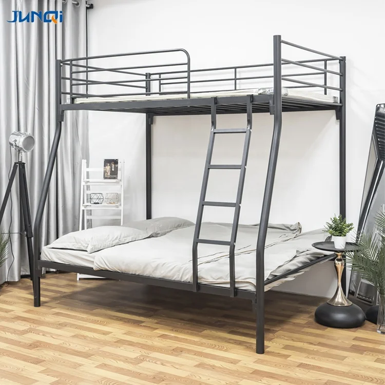 Two layer metal iron bunk bed for adult smart kids triple bunk bed bunk bed stairs