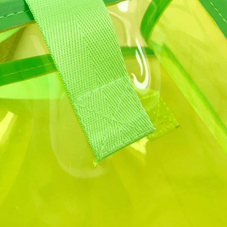 Custom Logo  Large Capacity Transparent Plastic Bag Women  Shoulder Bag Portable Shopping Bag