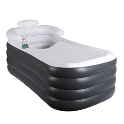 Custom Wholesale PVC Sponge Inflatable Folding Portable Bathtub For Adults With Electric Air Pump Inflatable Bathtub