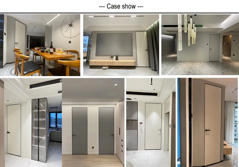 Flush design invisible door interior framless door wooden wall door 