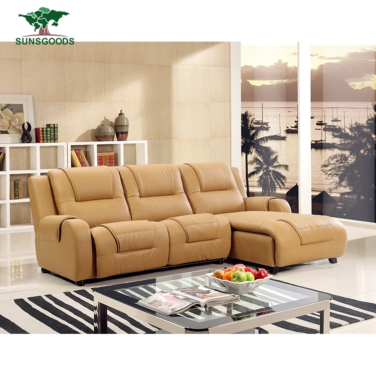 Factory Wholesale Modern Corner Sofa Bed Leather,Reclining Leather Sofa Bed