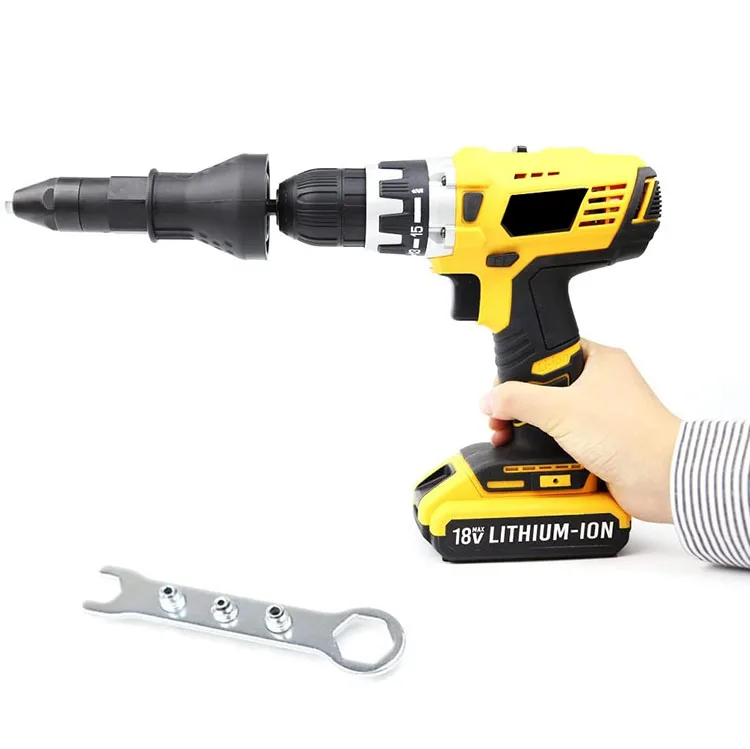 Riveting Tool Attachment Cordless Electric Rivet Nut Gun Drill Adapter