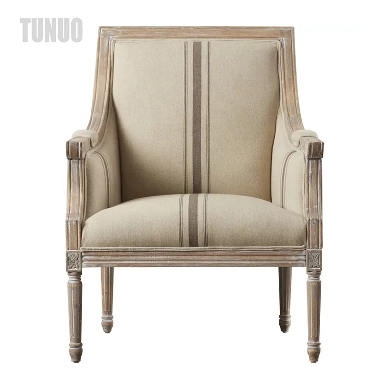 Classical Home Furniture Antique Vintage Solid Wood French Provincial Chaise Lounge Living Room Armchair