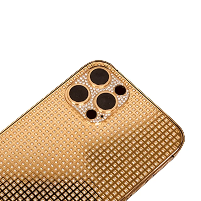 Stainless steel gold-plated full drill frame shockproof cover hard protect mobile phone case for iPhone 12 series
