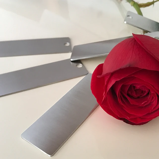 Personalized metal label tags silver square fashion custom blank name tags