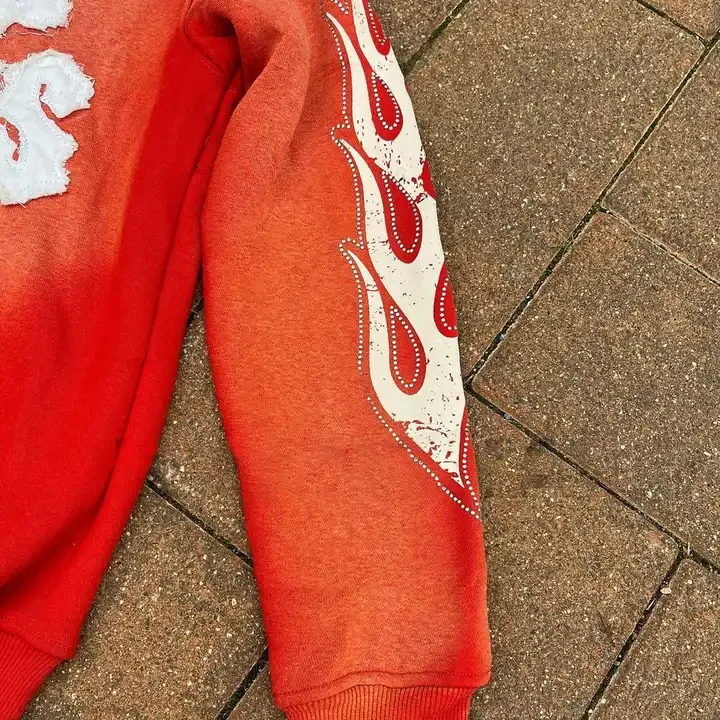 OEM Distressed Applique Embroidered Vintage Hoodie Heavyweight 500 gsm French Terry Acid Wash Sun Faded Zip Up Hoodie