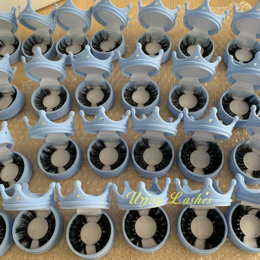 crown eyelashes package box lashes 3d mink wholesale vendor 2020 25mm eyelashes magnetic mink eye lash sets