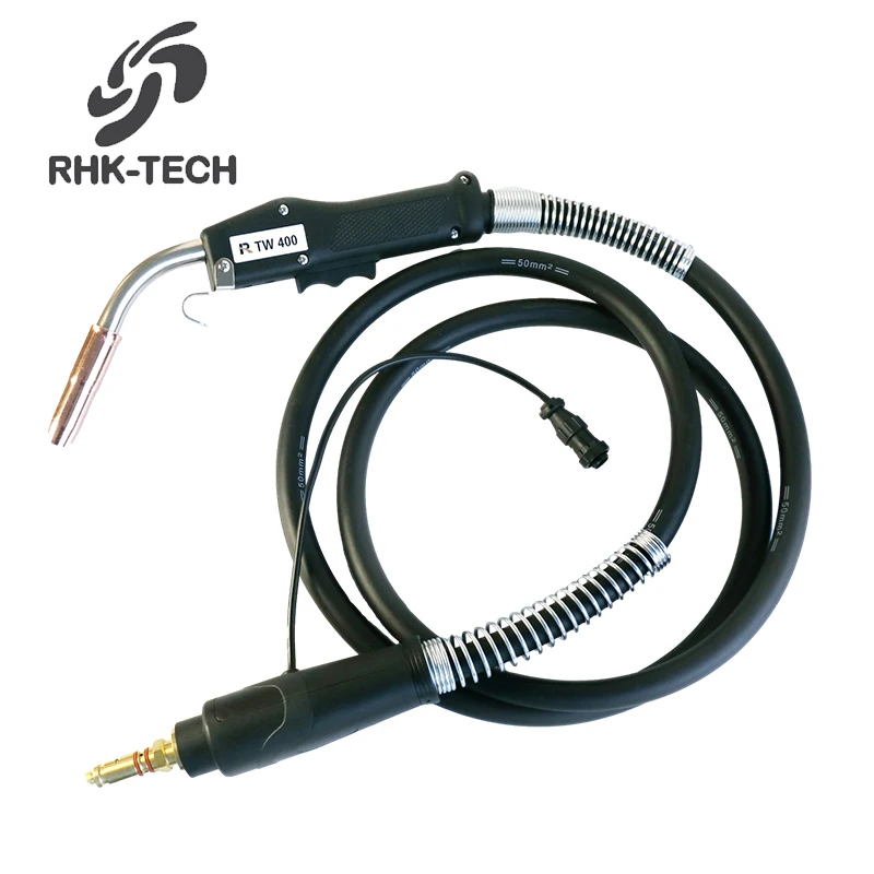 RHK TECH Portable Custom TW400 Gas Cooled 400Amp CO2 MIG Welding Torch Tweco MIG Gun with Continental Adapter for Tweco