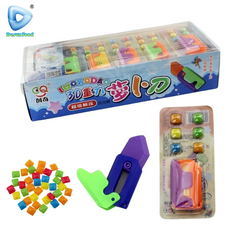 Высококачественный пластиковый гравитационный морковный нож игрушка с фруктовым вкусом жевательной резинки