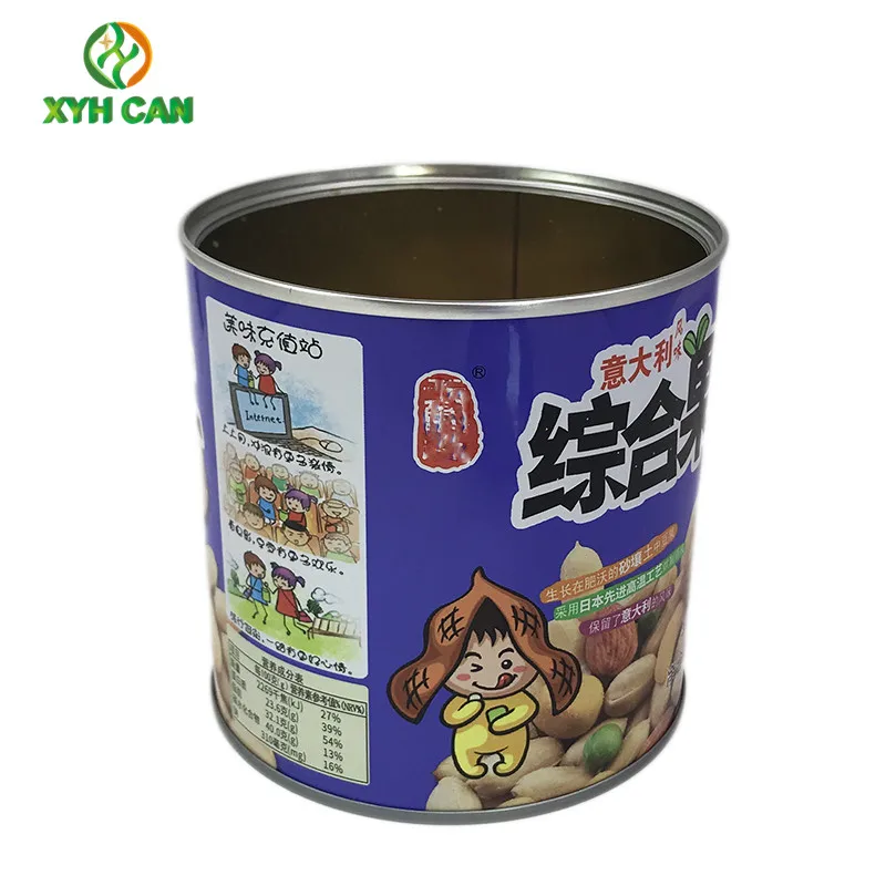 Eco-Friendly Metal Canister For Nuts Snack Peanut Walnut Packaging Colorful Empty Tin Glossy Food Grade For Candle Gift Candy