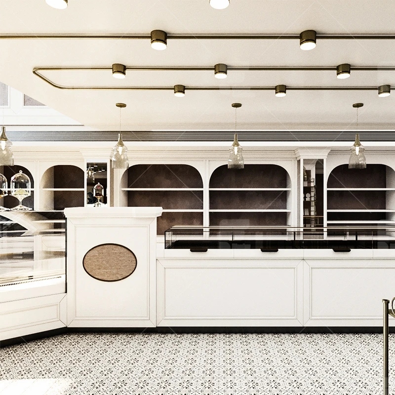 Luxury Wooden Retail Chocolate Display Furniture Chocolate Store Design Desserts Nuts Food Custom Chocolate Showcase