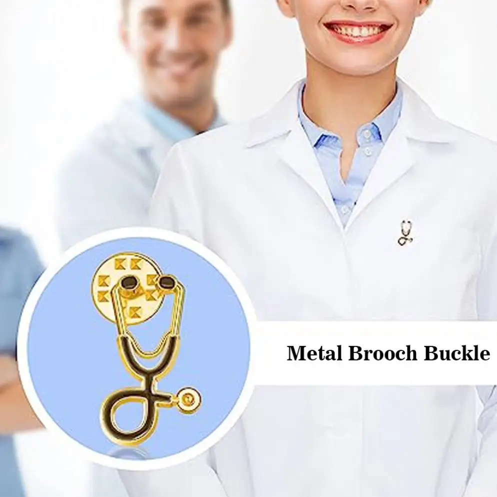Wholesale metal gift stethoscope lapel pin badge doctor nurse enamel brooch pins