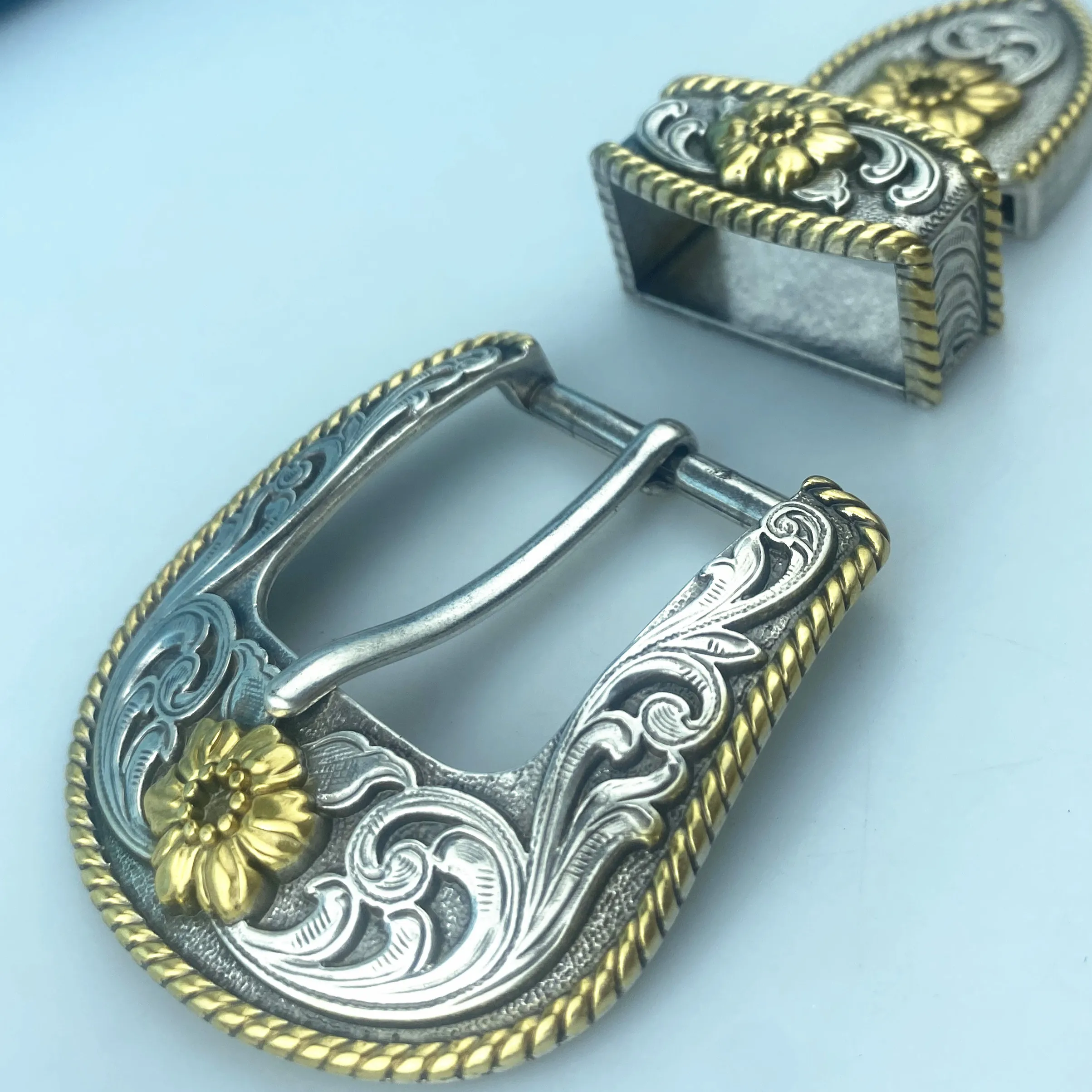 2023 Metal Cowboy Belt Buckle 32MM American Sheridan Karaqusa Style Belt Buckle Set