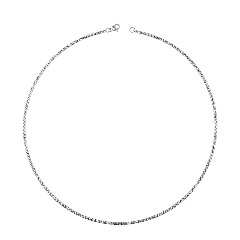 Luxury Custom Square Pearl Rolo Link Chain Silver Stainless Steel Gold Necklace
