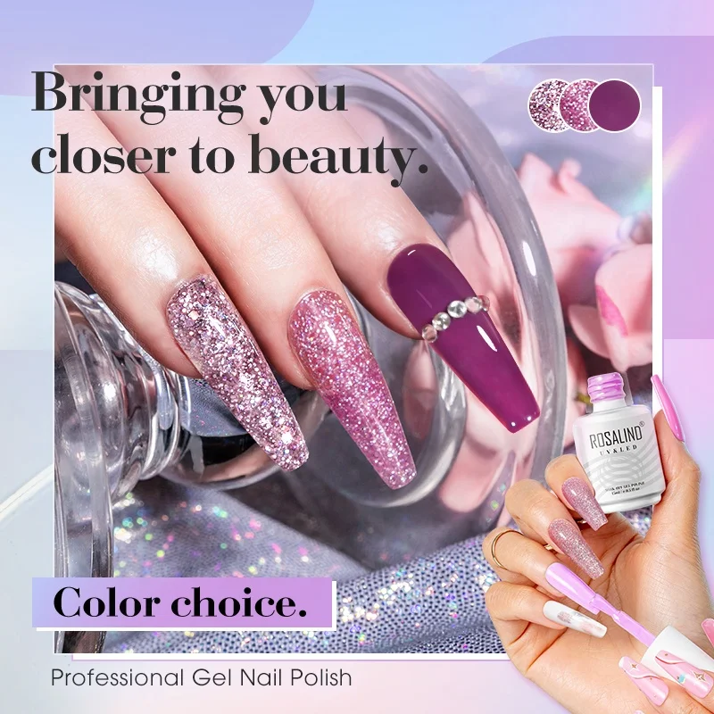Rosalind professional nail supplies 15ml customized long lasting soak off pure vegan organic colour uv led nails gel polish