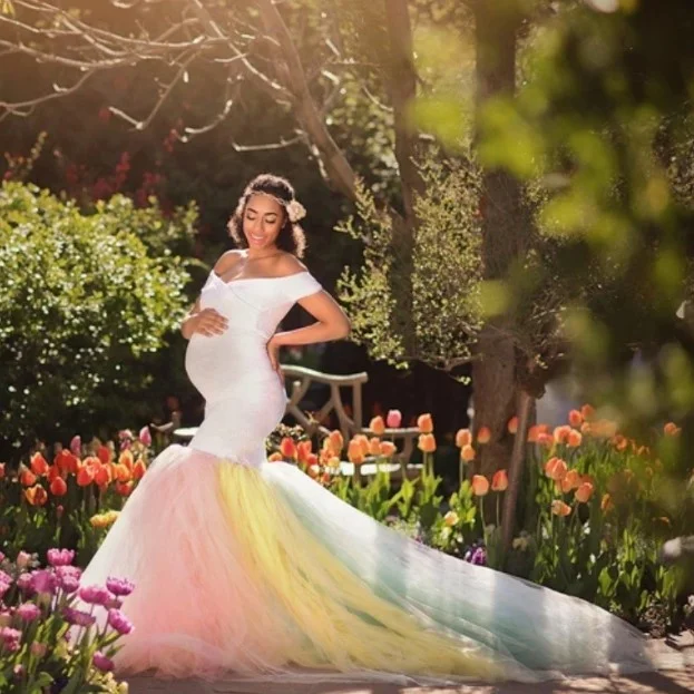 vestidos de fiesta Maternity Clothing Gown Dresses For Photography Maternity Photo Shoot Dresses for beautiful pregnant woman