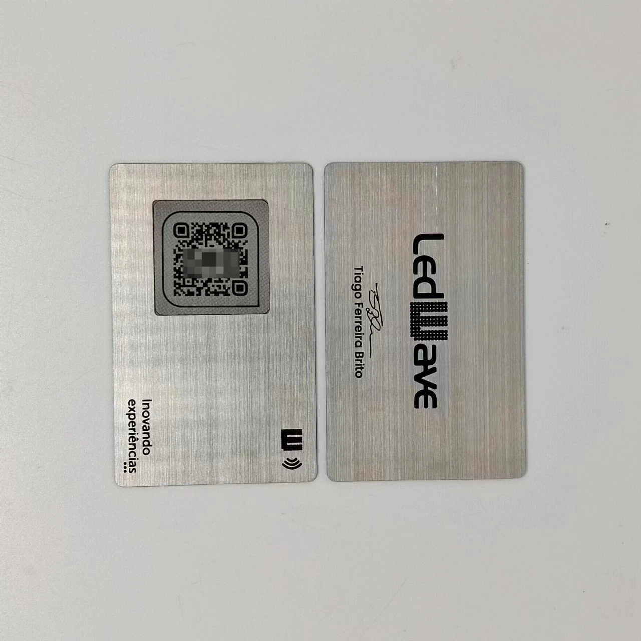 Hot Selling custom logo nfc card  silver metal nfc card engraving