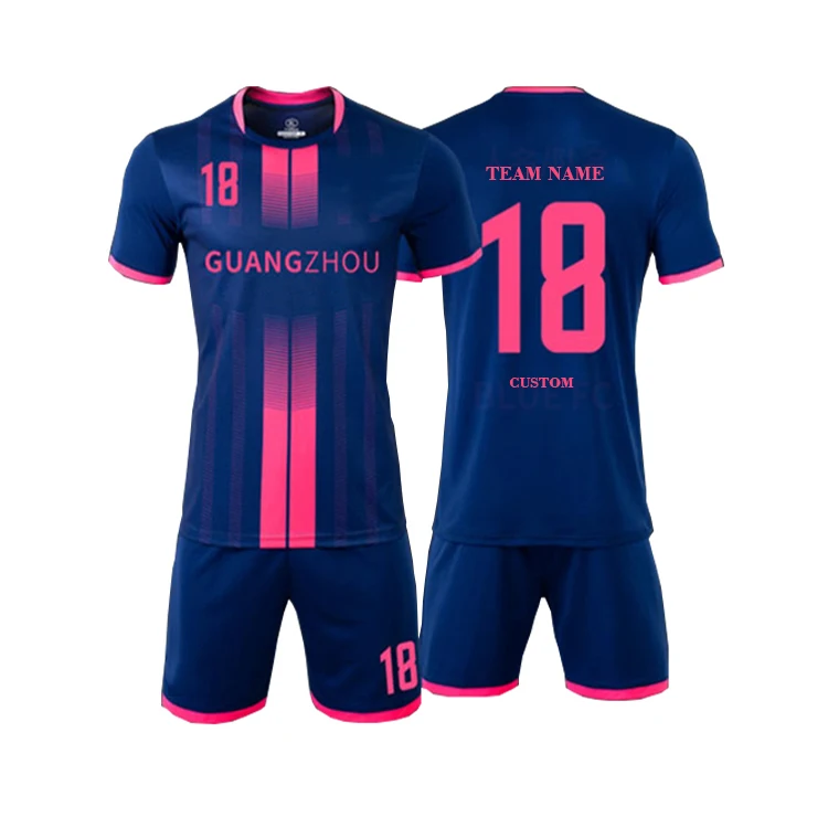 
OEM Custom Made Plain Blank Striped Soccer Uniform Football Jerseys Soccer jersey Set 