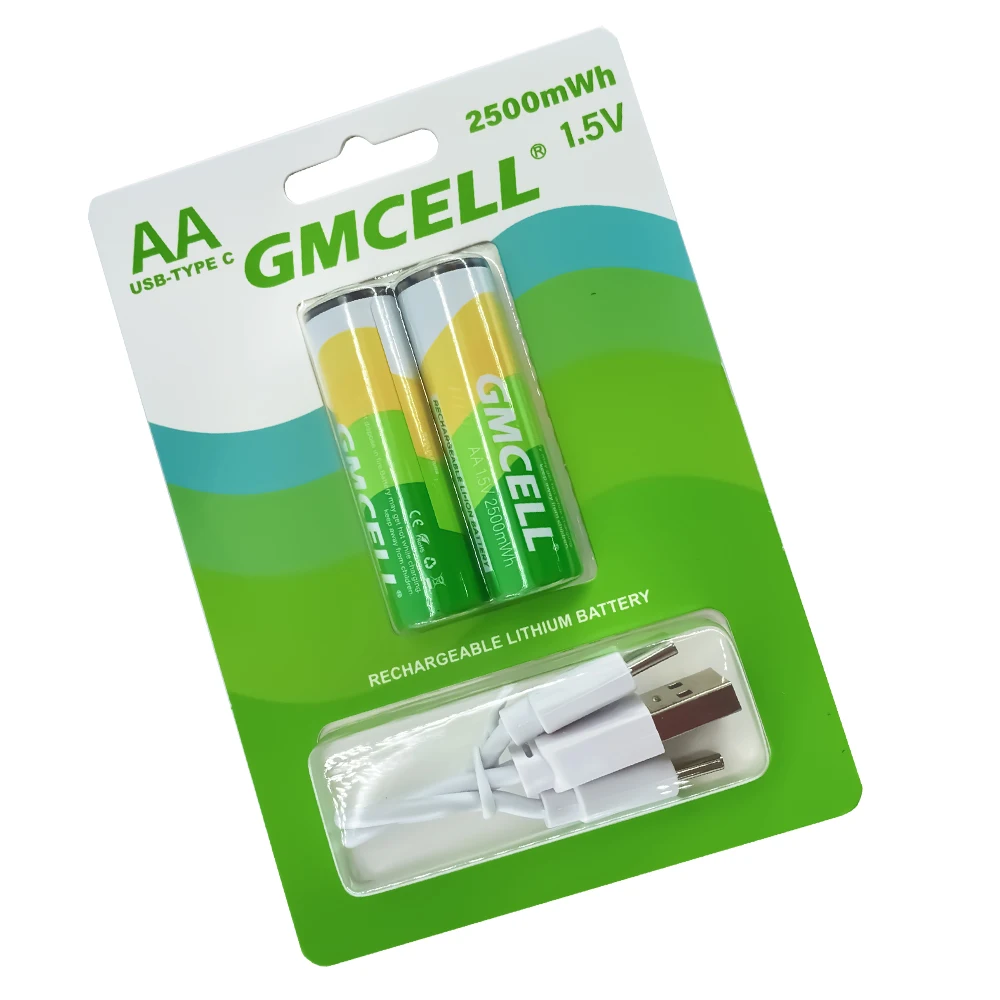 Fast Charging batterie 1.5V 1500mAh Rechargeable AA AAA USB Lithium Ion Battery for Toys & Home Appliances