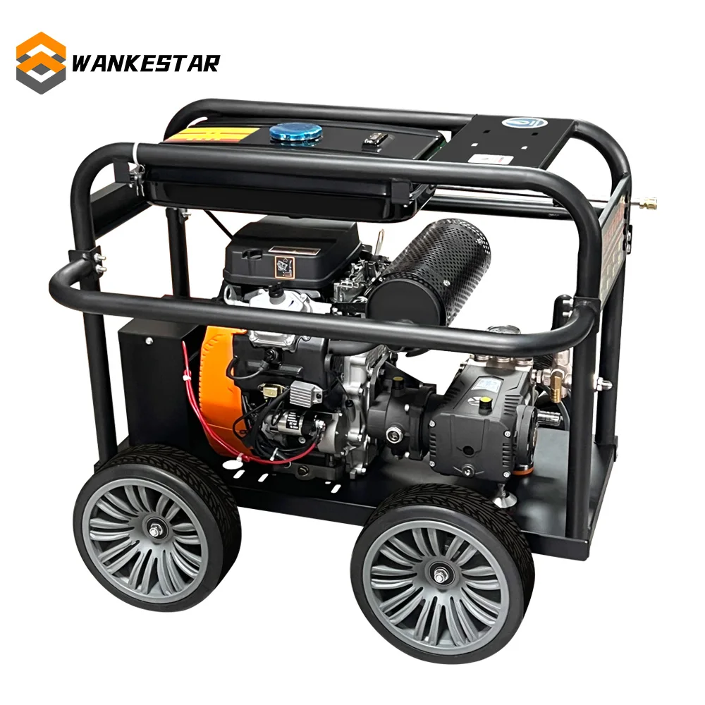 500bar 8000psi 30hp heavy duty twin cylinder gasoline engine sewer pressure cleaner petrol high pressure washer for roof clean