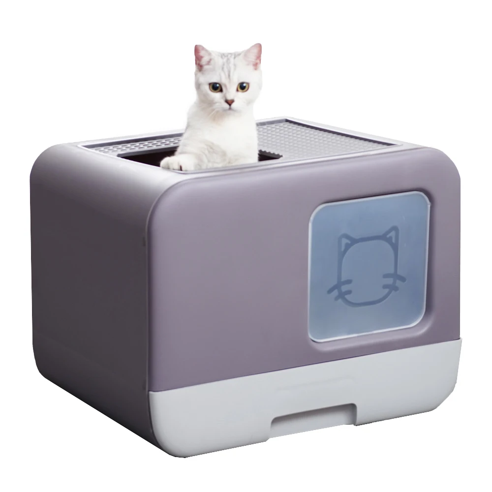 Manufacturer Durable Large Enclosed Space Push Door Cat Box Litter Furniture