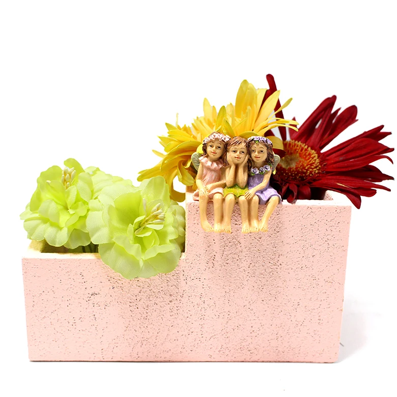 In stock Pink Girl removable Fairy Flower Pot and multi-functional pen pencil holder for desk decor Garden Accessories