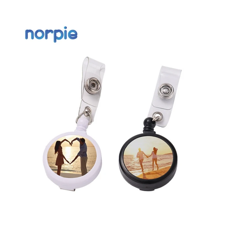 Sublimation Retractable Plastic Badge Holder Reel Clip Holder
