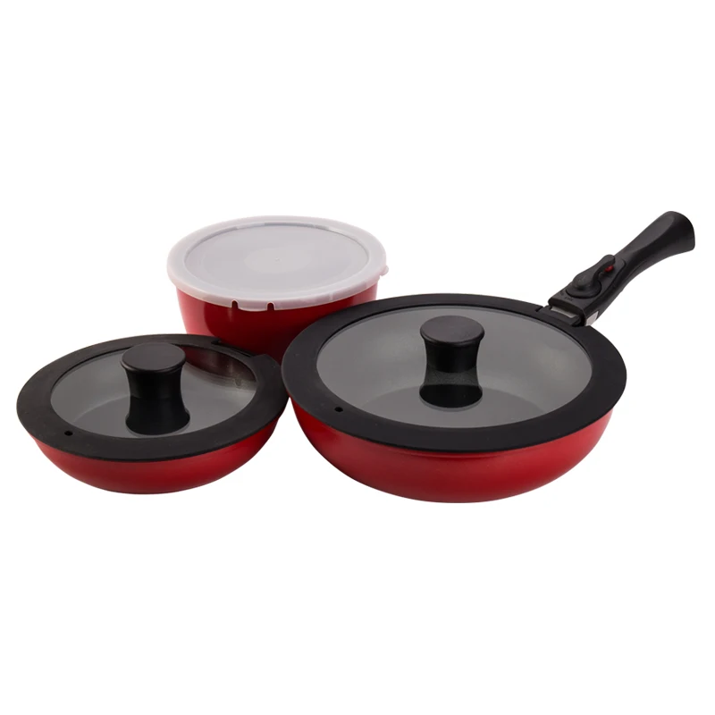 Pots and Pans Set Nonstick Cookware Set with Removable Handle, Gas, Induction Compatible, Dishwasher Safe