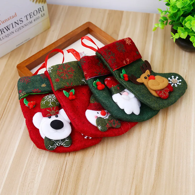 2023 Hot Product Wholesale Cute Thickening Ancient Christmas Stocking Christmas Tree Ornaments Small Size Christmas Socks