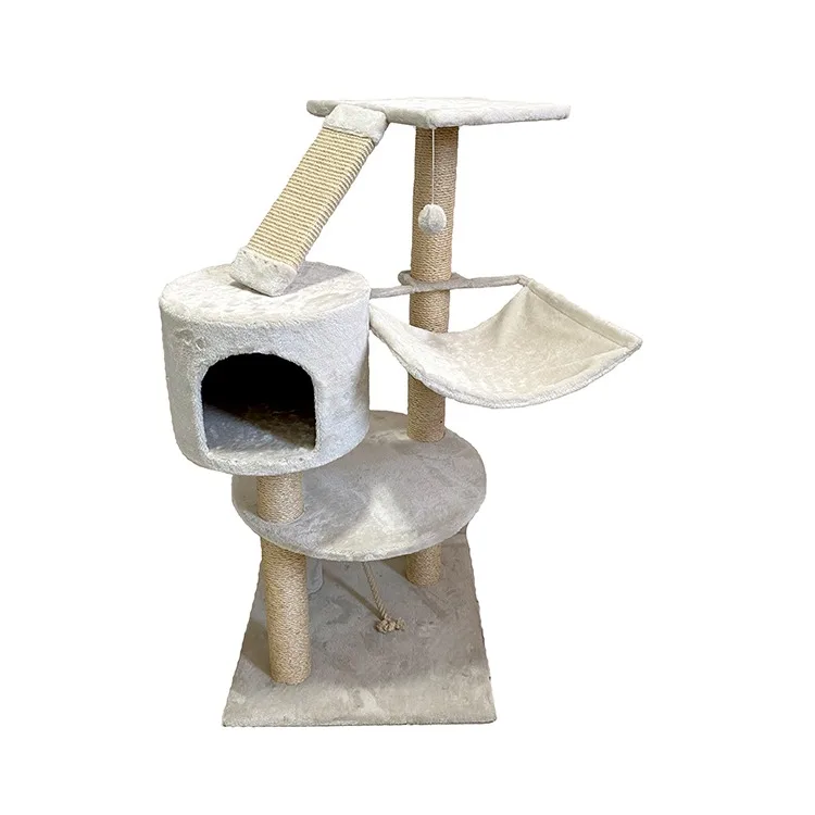 CT-04 High Quality Multifunctional 2 In 1 Luxury Modern Wood Cat Scratcher Tree
