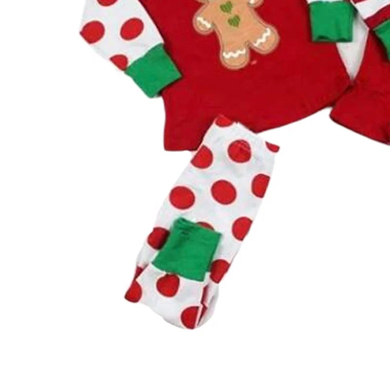 Best selling New fashion children clothing Kid Christmas gingerbread pajamas boys and girls