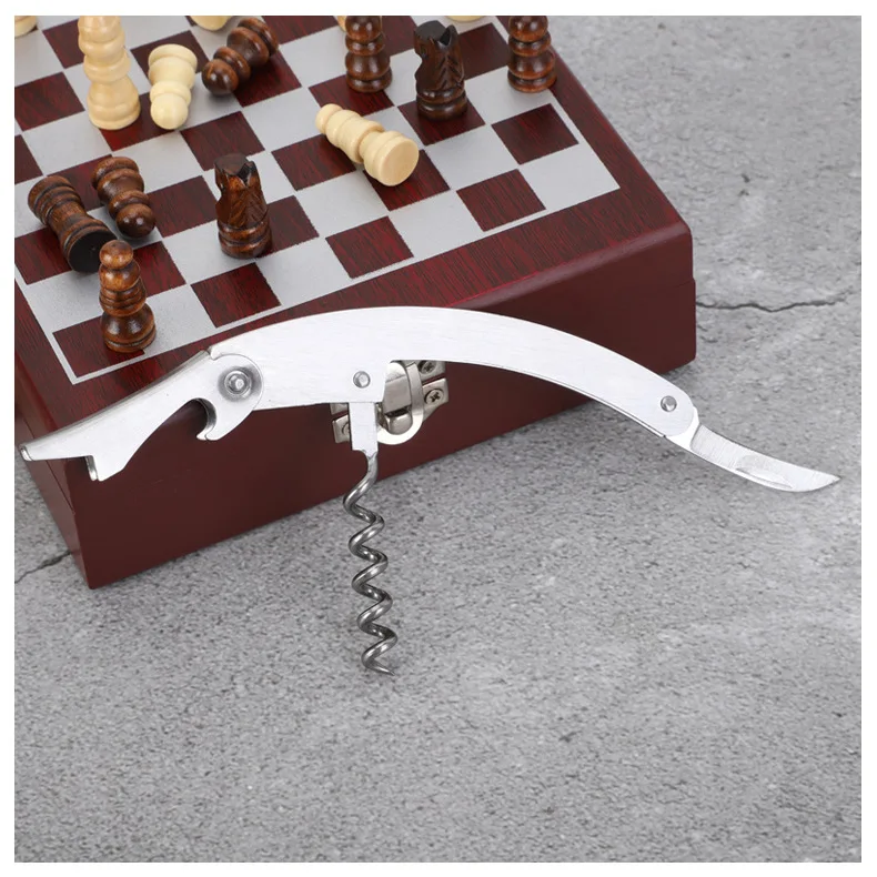 Custom 4PCS Chess Red Wine Opener Set Wine Set Gift Box Bottle opener