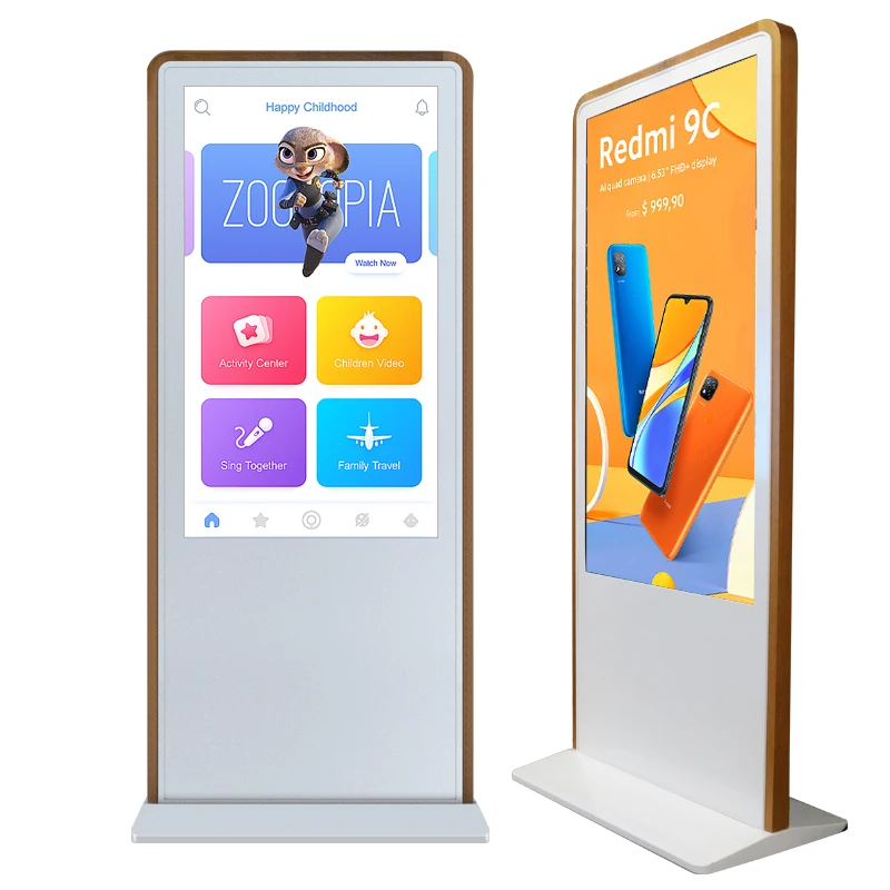 Floor standing 43 inch android video lcd advertising player sinage display kiosk totem digital touch screen signage display