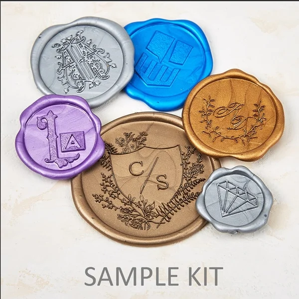 Self Adhesive Monogram Wax Seal Stickers Custom Brand LOGO Wax Stamp Self Adhesive Sealing Wax Stickers For Packing Decorate