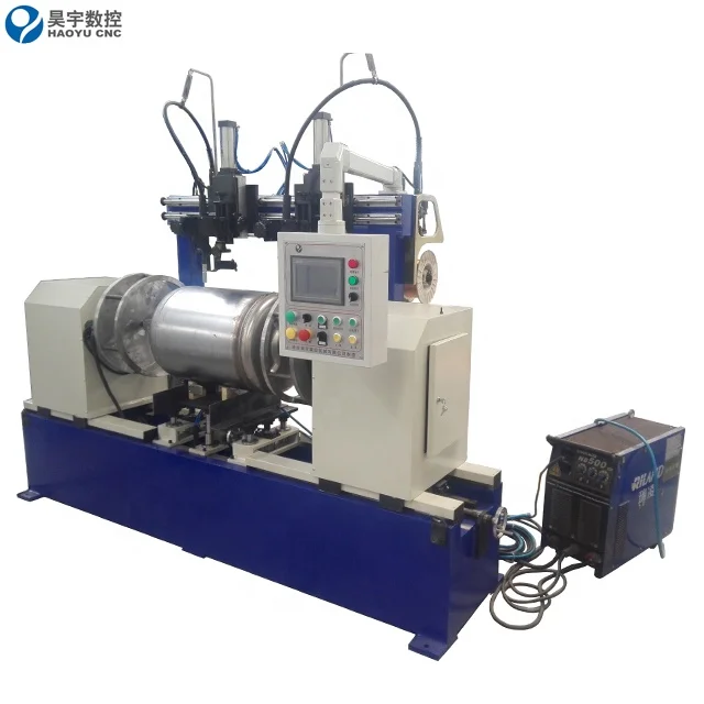 Air compressor tank welding machine automatic MIG welding double tank head round seam welder