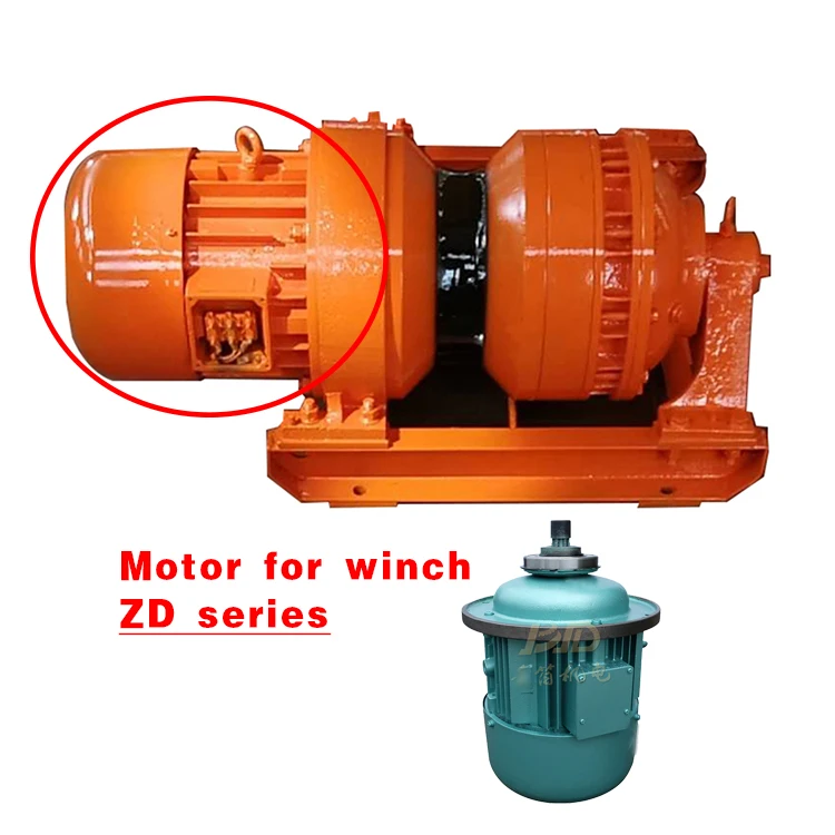 ZD cone rotor motor 13KW 5hp 10hp 17hp 220v 380v three-phase IP55 crane lifting motor industrial motor