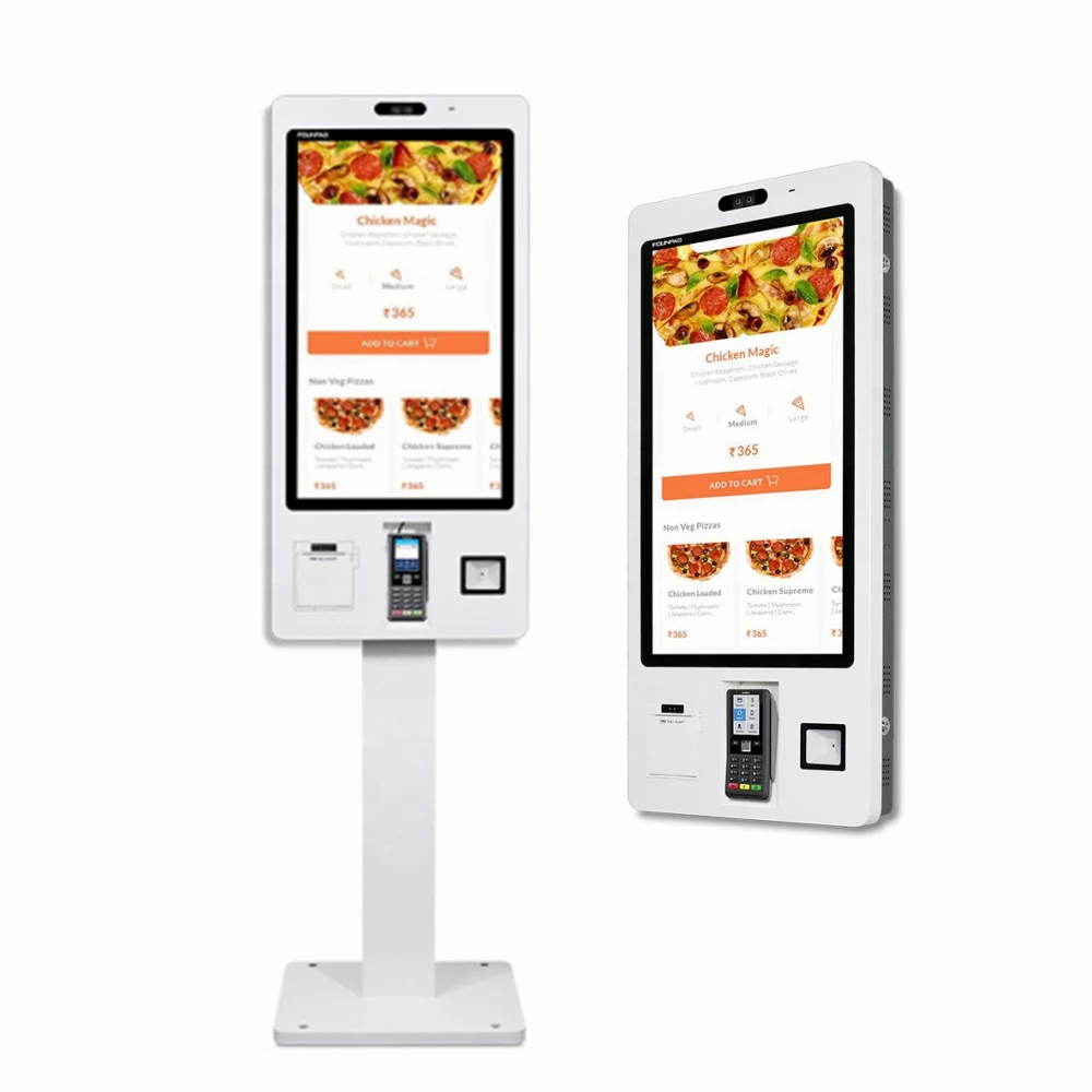 Retail touch screen desktop android window restaurant tablet ordering self service payment kiosk