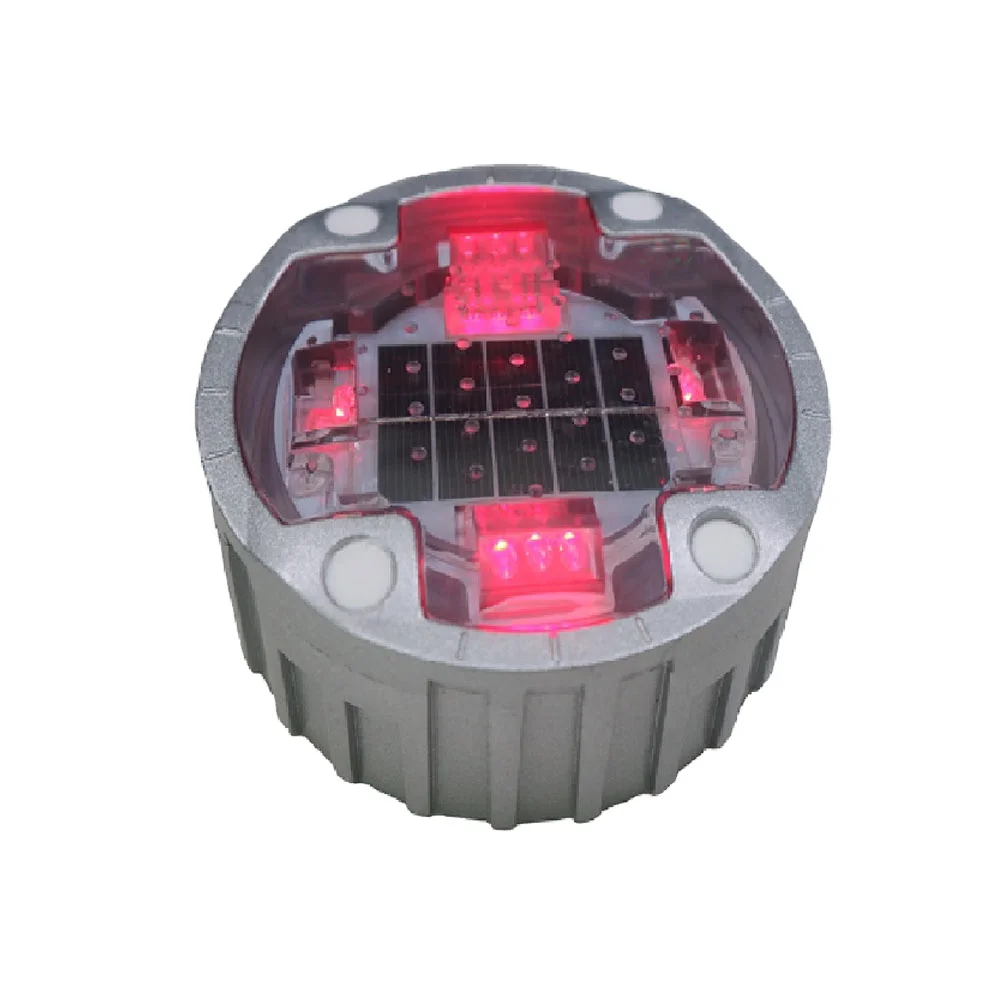  4 side 360 degree led pavement marker aluminum cat eye highway steady round embedded blinking solar road stud