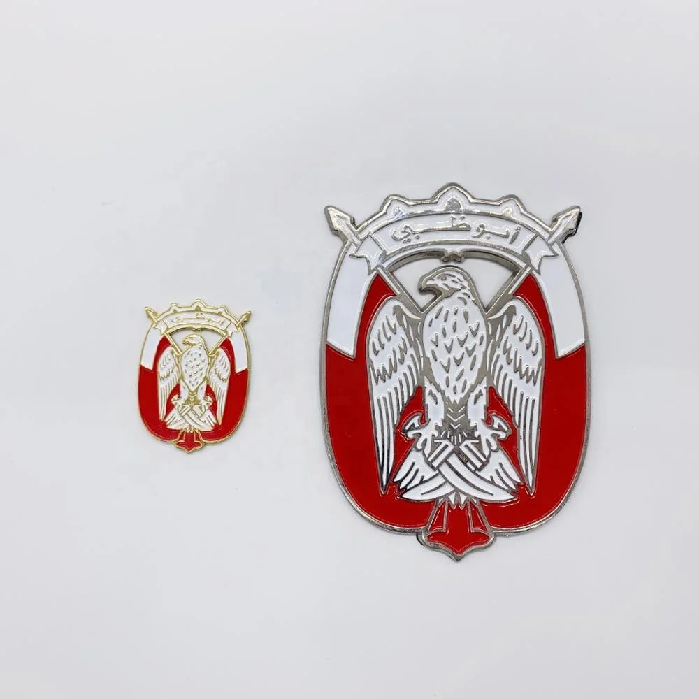 UAE Abu Dhabi falcon logo emblem enamel car badge with sticker