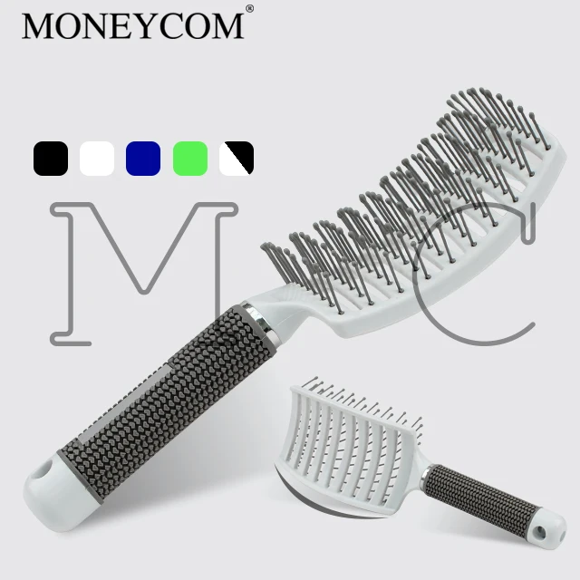 10 row Detangling Brush for Black Natural Hair, Curly Hair Brush Set with Sleep Bonnet for Afro America/African Hair MC-75