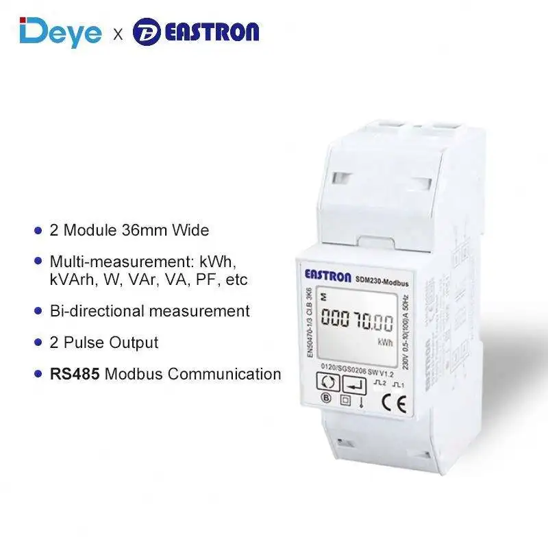 Hot Sale Eastron SDM230-Modbus 220V PV Sensor Meter Intelligent Digital Display A SINGLE Phase Miniature Electronic