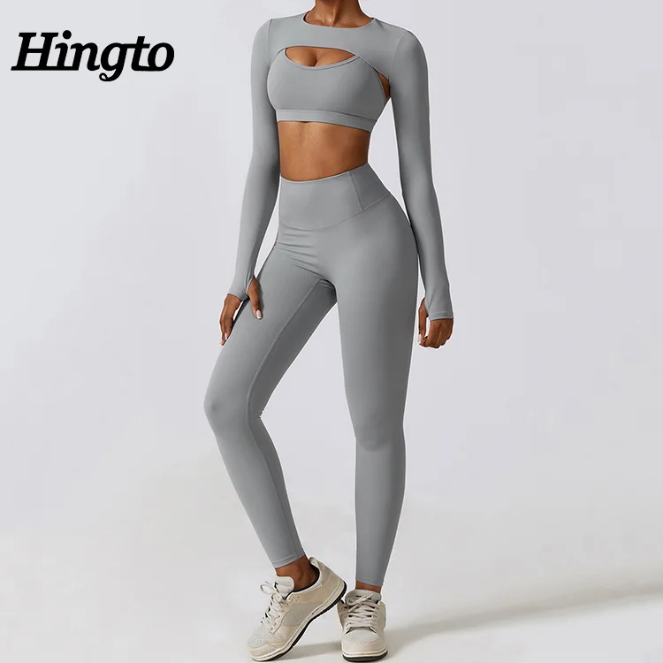 Long Sleeve Active Wear Custom Fitness Apparel Custom Logo Women Sport Gym Fitness Sets 2 Piece Sexy Gym Fitness Yoga Set