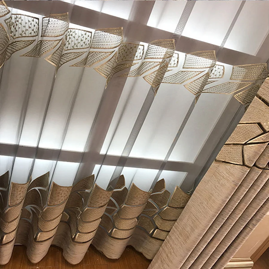 Bindi Modern Hollow-out Laser Embroidery Living Room Curtains Can Be Customized